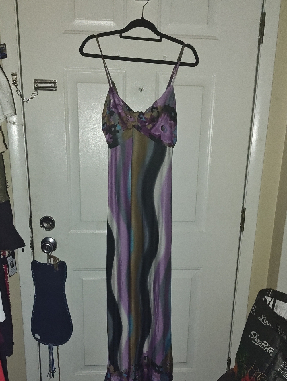 Flowy Purple Multicolor Maxi Slip Dress